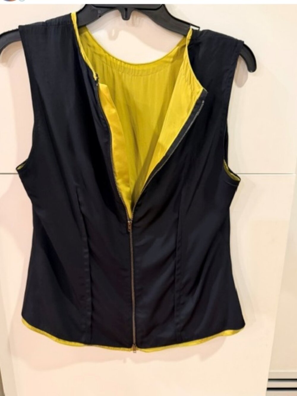 Reed Krakoff Reversible Top Size 10 – Black & Yellow, Zip back, Made in Italy - Picture 2 of 6